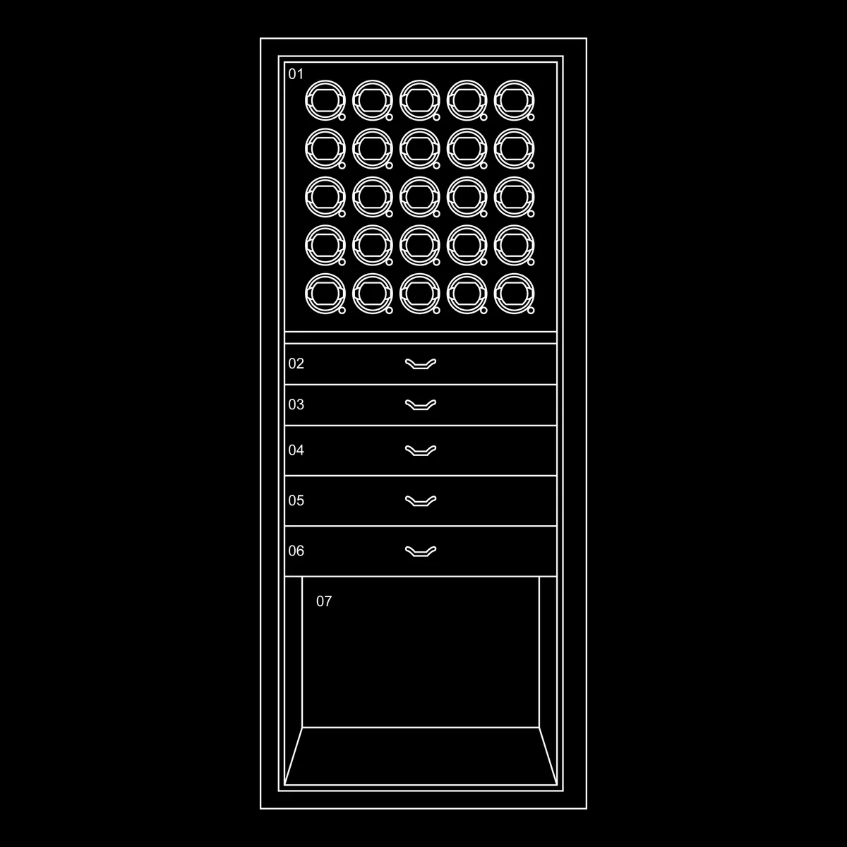 Veron Elite™ 20 Watch Safe — technical drawing 1