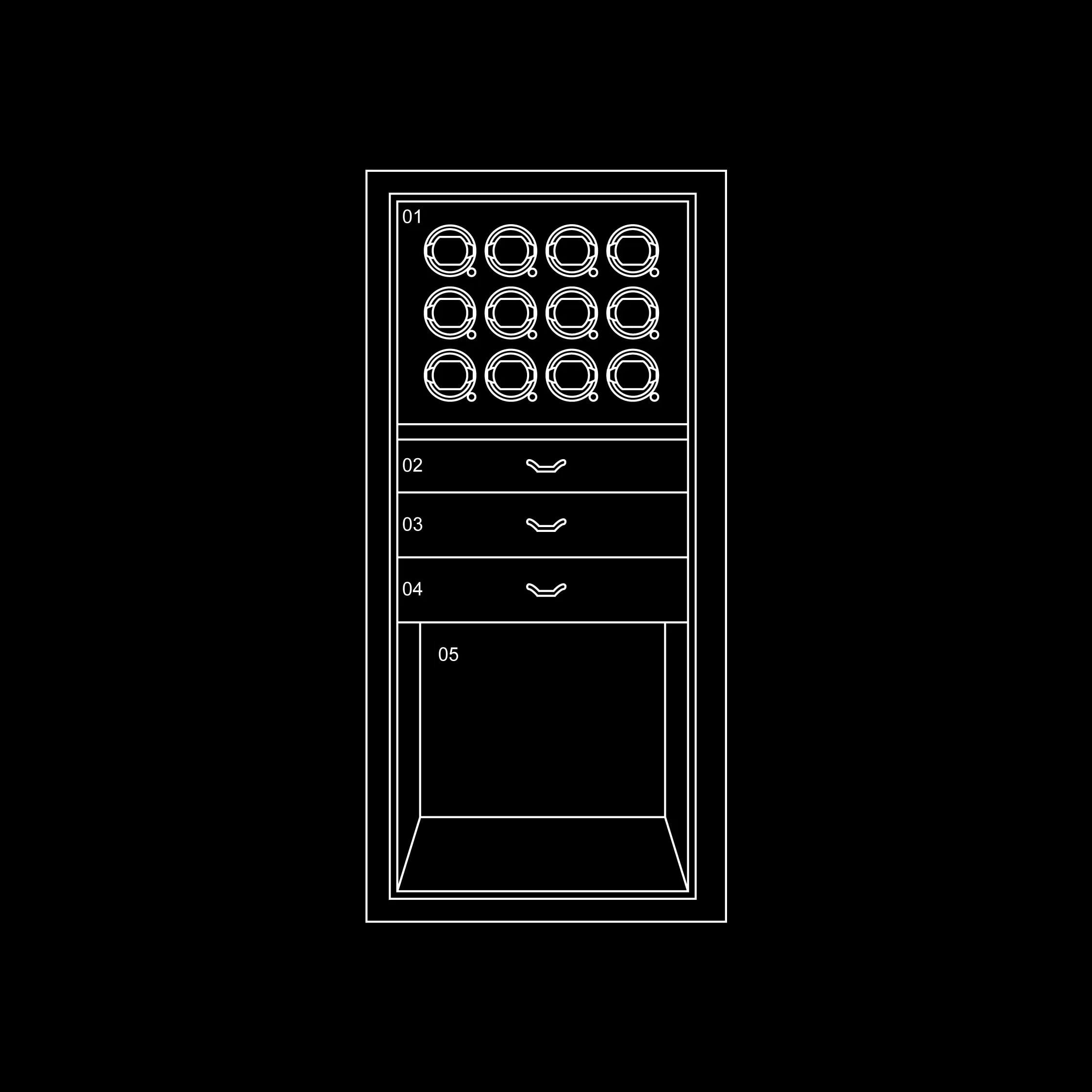 Veron Elite™ 12 Watch Safe — technical drawing 1