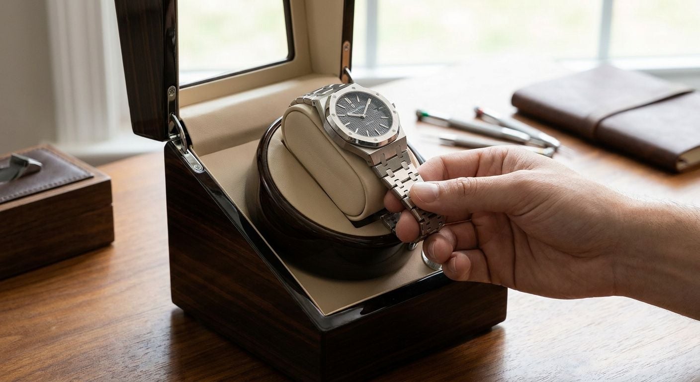 Watch winder for a watch with a metal bracelet: fitting tips