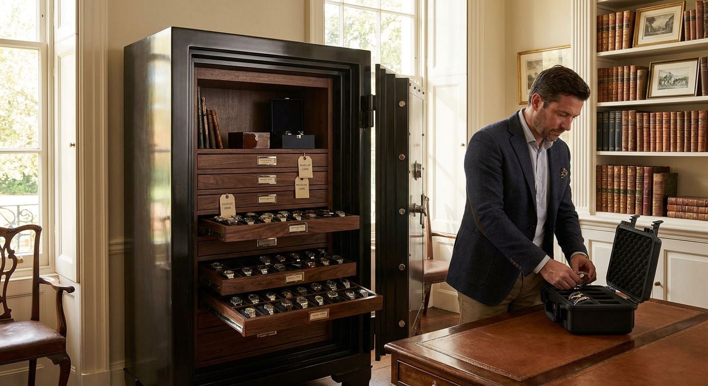 Watch safe for a collector who lends watches to museums