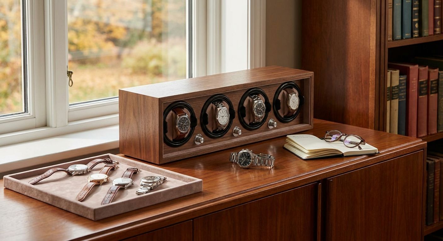 Watch winder for a collector who rotates watches seasonally