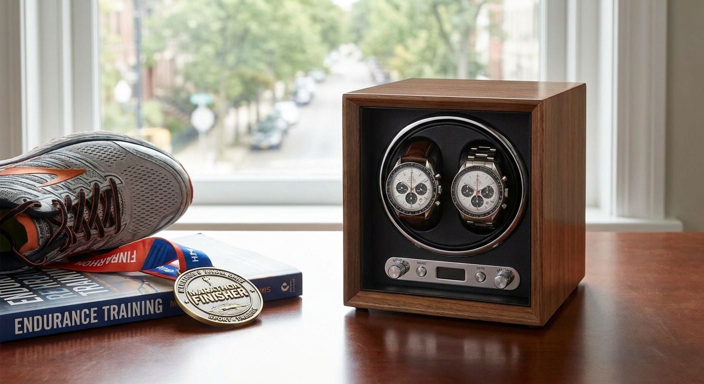 Watch winder for a marathon runner who collects chronographs